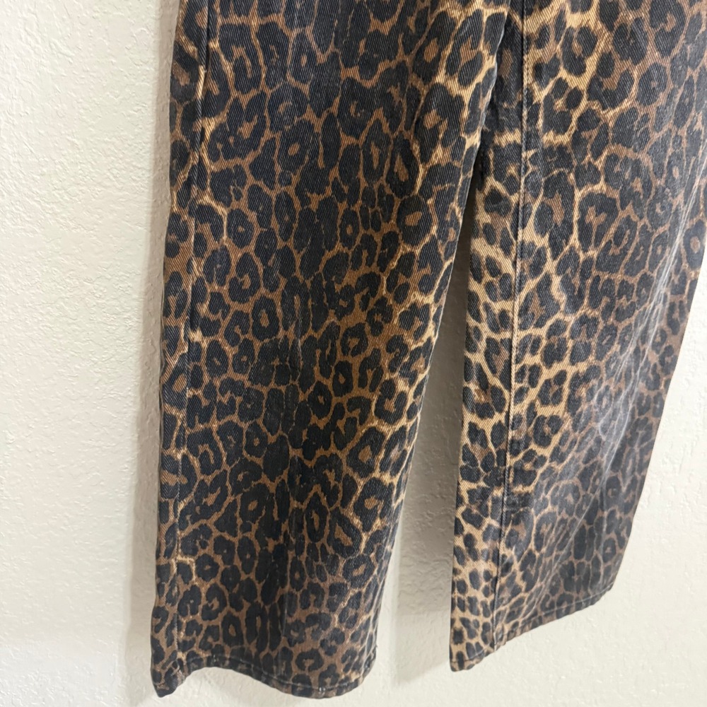 DAZY Women's Leopard Print Wide Leg Jeans Size S - Picture 5 of 16
